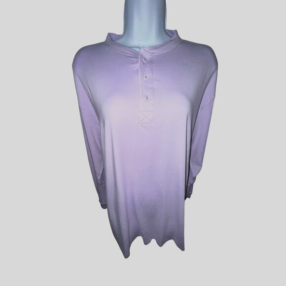 NWT SKIMS Sheer Modal Long Sleeve Henley – Purple size small fits up to Large - Picture 1 of 6